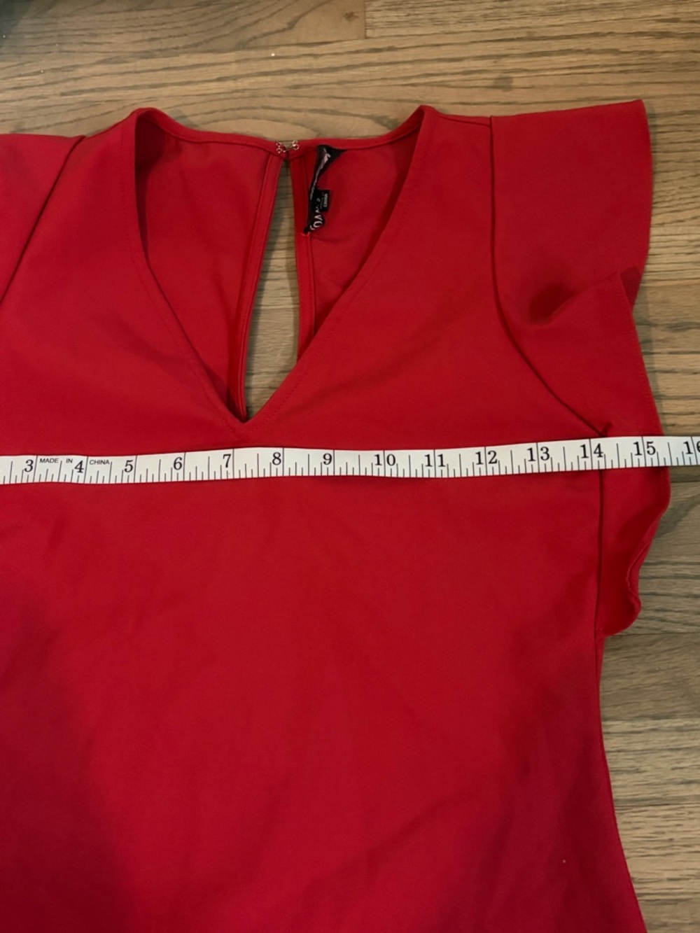 Yoana Baraschi Red V-Neck Ruffle Sleeve Mini Dress - Picture 6 of 6
